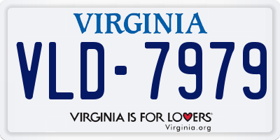 VA license plate VLD7979