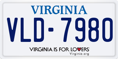 VA license plate VLD7980