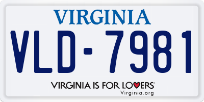 VA license plate VLD7981