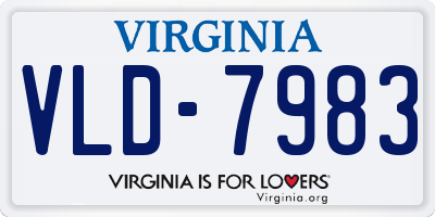 VA license plate VLD7983