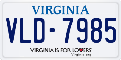 VA license plate VLD7985