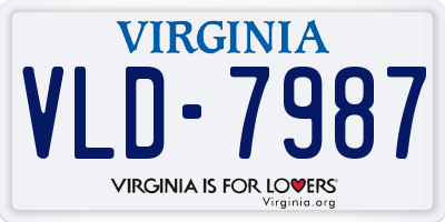 VA license plate VLD7987