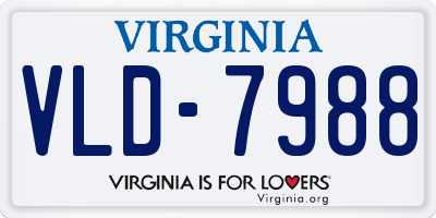 VA license plate VLD7988
