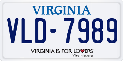 VA license plate VLD7989
