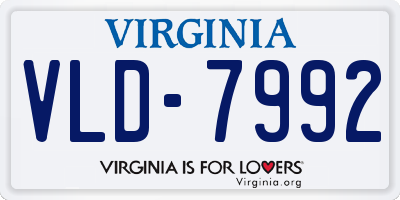 VA license plate VLD7992