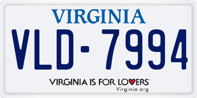 VA license plate VLD7994