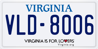 VA license plate VLD8006