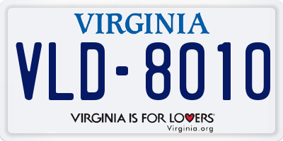 VA license plate VLD8010
