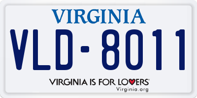 VA license plate VLD8011