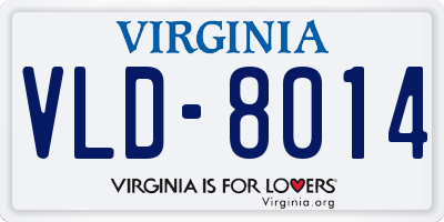 VA license plate VLD8014