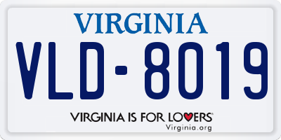VA license plate VLD8019