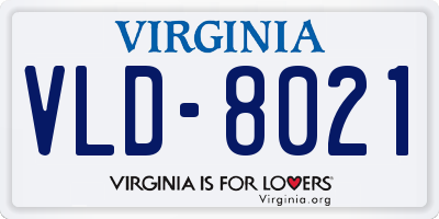 VA license plate VLD8021
