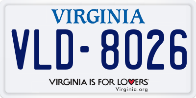 VA license plate VLD8026