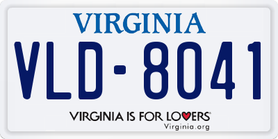 VA license plate VLD8041