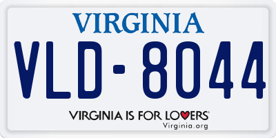 VA license plate VLD8044