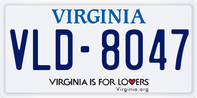 VA license plate VLD8047