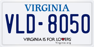 VA license plate VLD8050