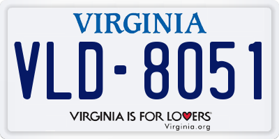 VA license plate VLD8051
