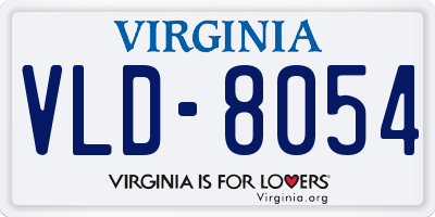 VA license plate VLD8054