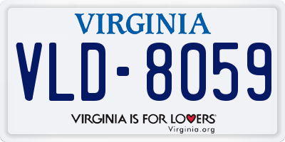 VA license plate VLD8059