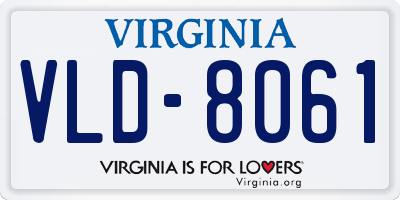 VA license plate VLD8061