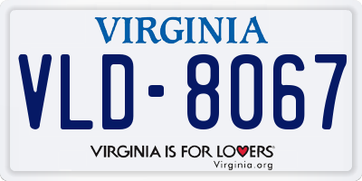 VA license plate VLD8067