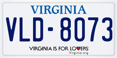 VA license plate VLD8073