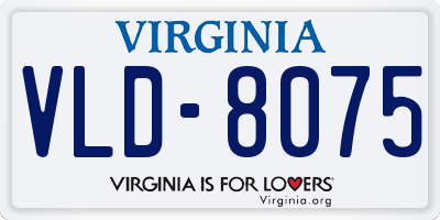 VA license plate VLD8075