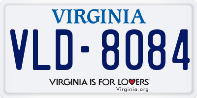 VA license plate VLD8084