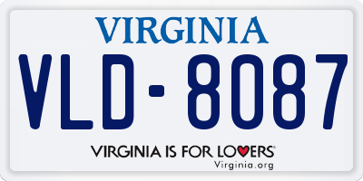 VA license plate VLD8087
