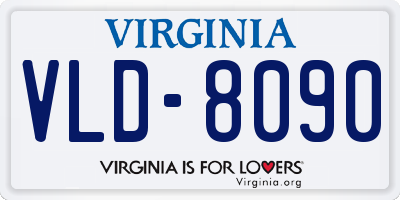VA license plate VLD8090