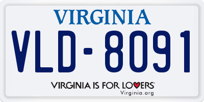 VA license plate VLD8091