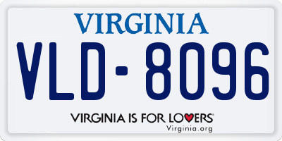 VA license plate VLD8096