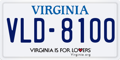 VA license plate VLD8100