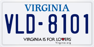 VA license plate VLD8101