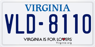 VA license plate VLD8110