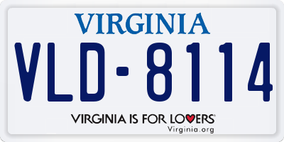 VA license plate VLD8114