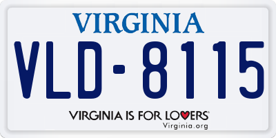 VA license plate VLD8115