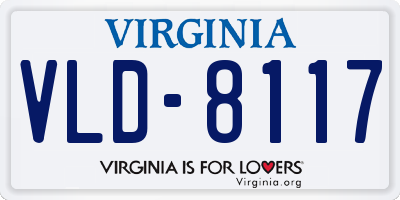 VA license plate VLD8117