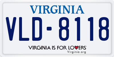 VA license plate VLD8118