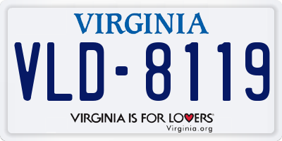 VA license plate VLD8119
