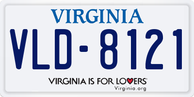VA license plate VLD8121