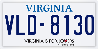 VA license plate VLD8130