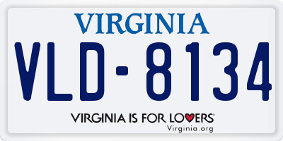 VA license plate VLD8134