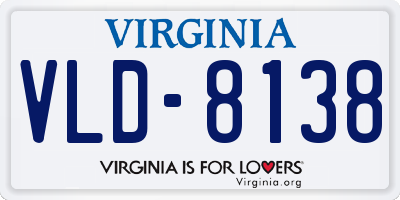 VA license plate VLD8138