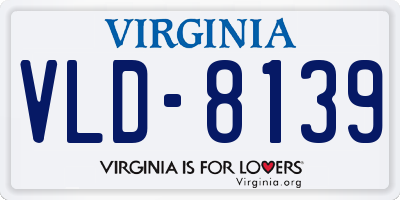 VA license plate VLD8139