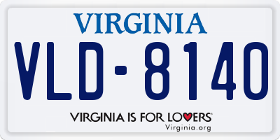 VA license plate VLD8140