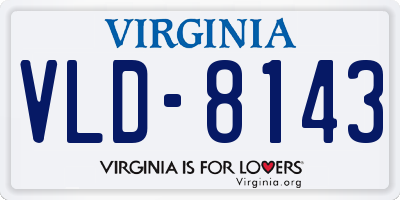 VA license plate VLD8143