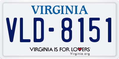 VA license plate VLD8151