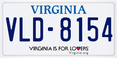 VA license plate VLD8154